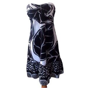 White House Black Market Womens Dress Size 4 Floral Silk Leaf Evening Party